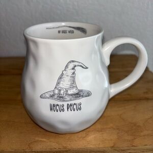 Hocus Pocus "No Basic Witch" dimpled white ceramic witch hat mug!